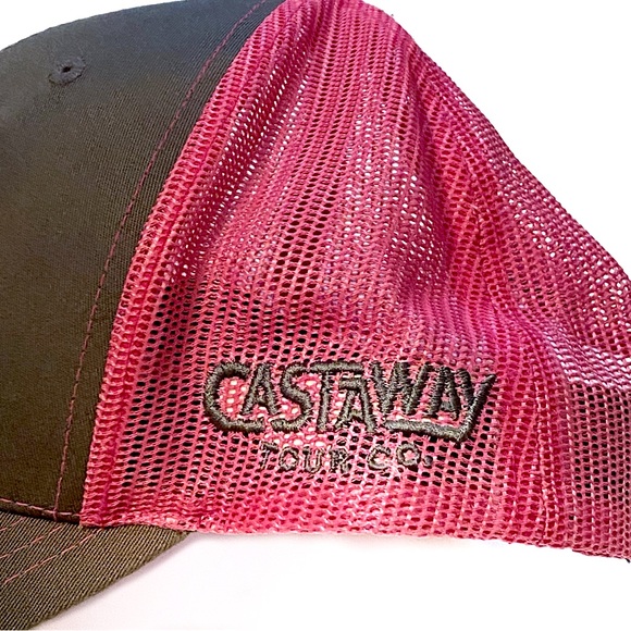 Richardson 112 Virgin Islands Castaway Tour Co Trucker Cap SnapBack Hat Pink Gry - Picture 11 of 16